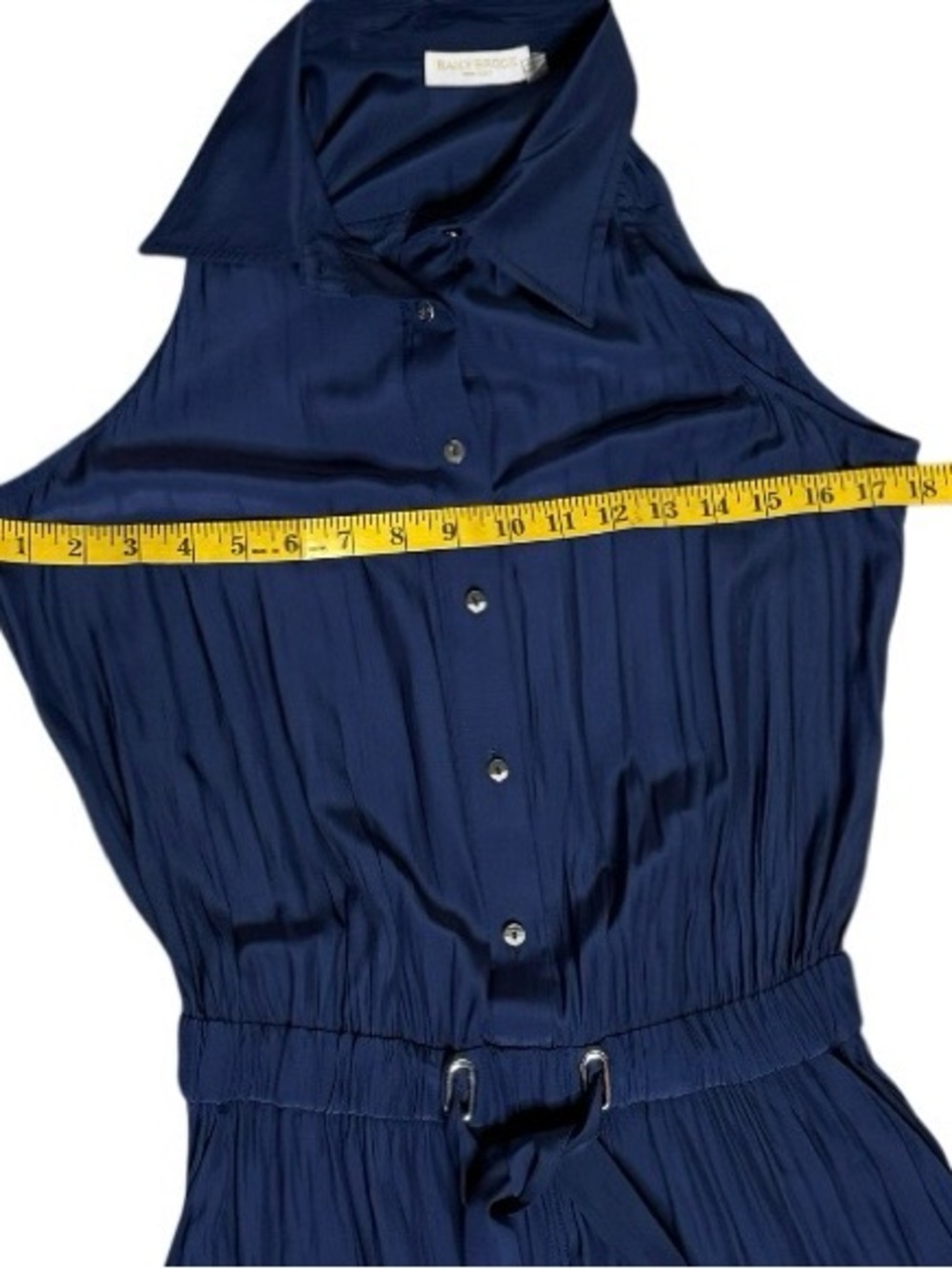 Ramy Brook Callie Button Down Cargo Jumpsuit Navy Sleeveless
Belted Size M - Picture 12 of 13